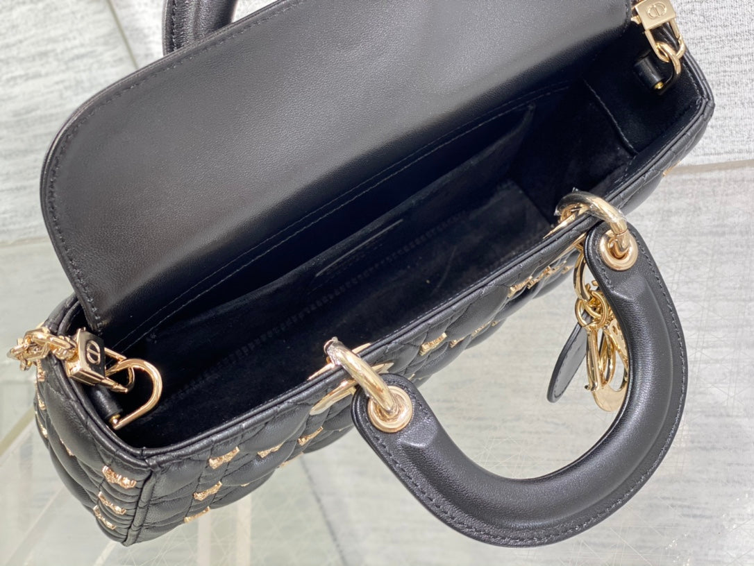 Christian Dior LADY DIOR 2024 Butterfly Crossbody Bag Black 26cm