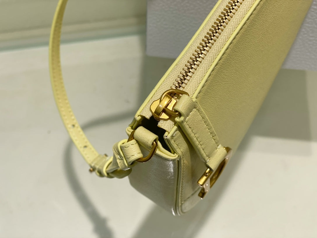 Christian Dior SADDLE SHOULDER POUCH BAG YELLOW 20x15x4cm