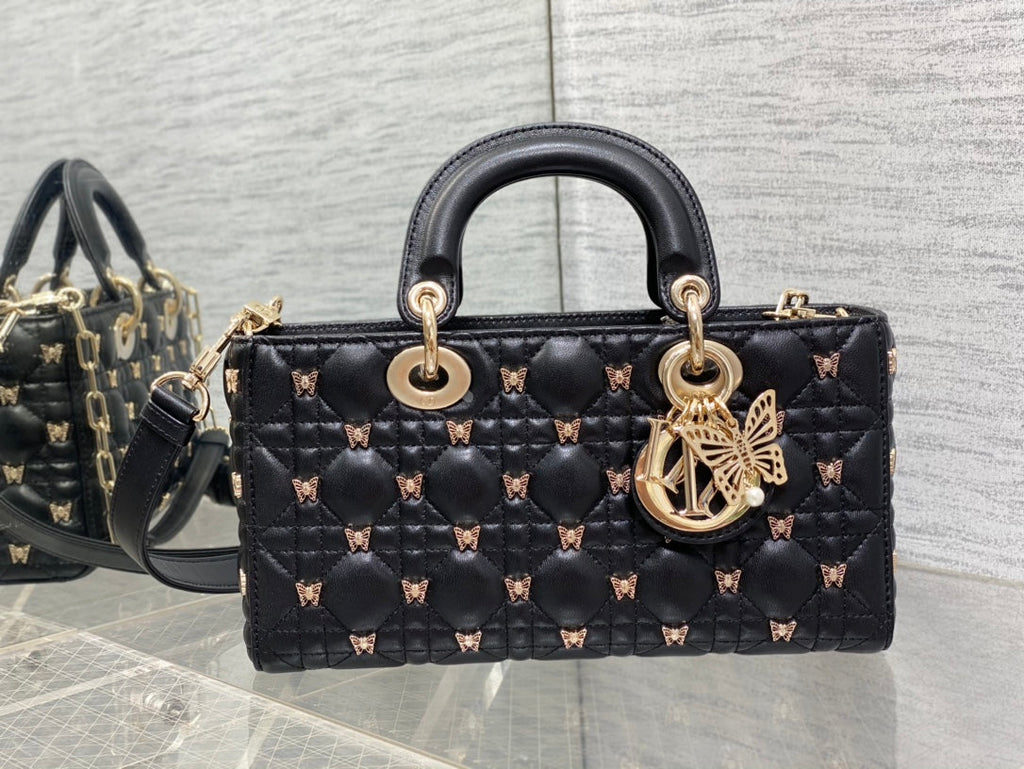 Christian Dior LADY DIOR 2024 Butterfly Crossbody Bag Black 26cm