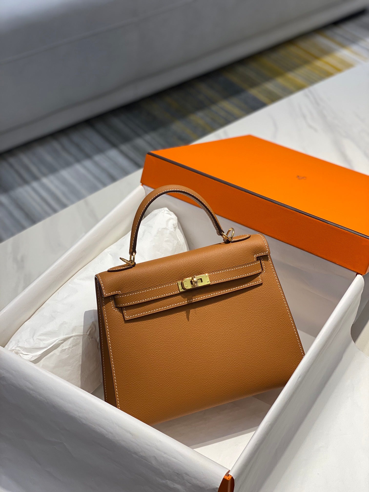 Hermès Epsom Kelly 25cm Hangbag
