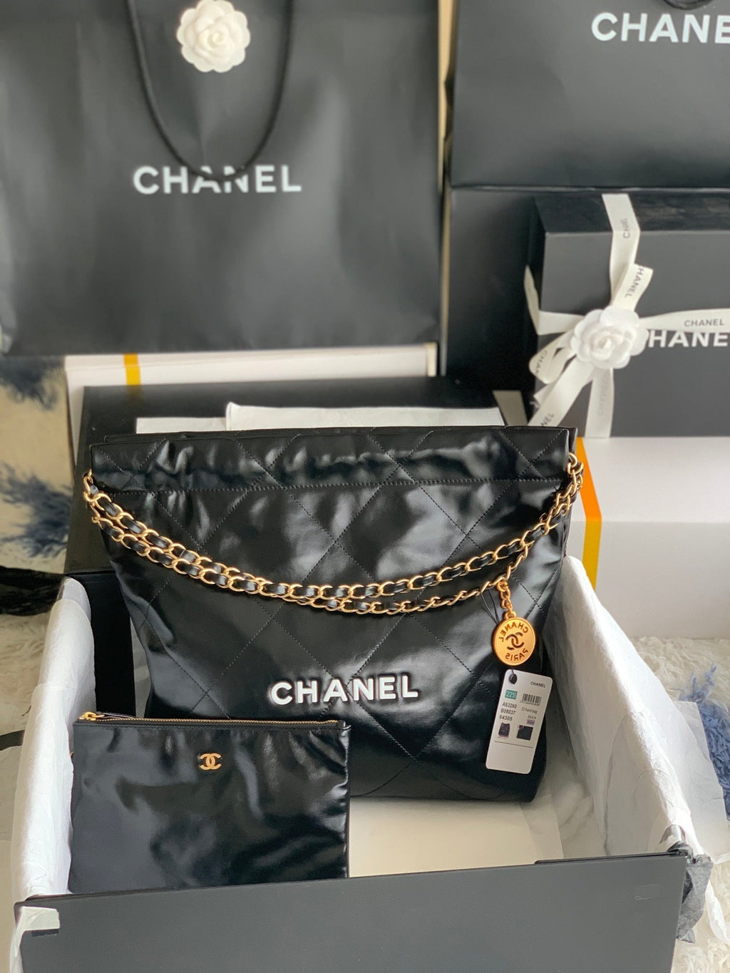 Chanel 22 Handbag Black 35x37x7cm