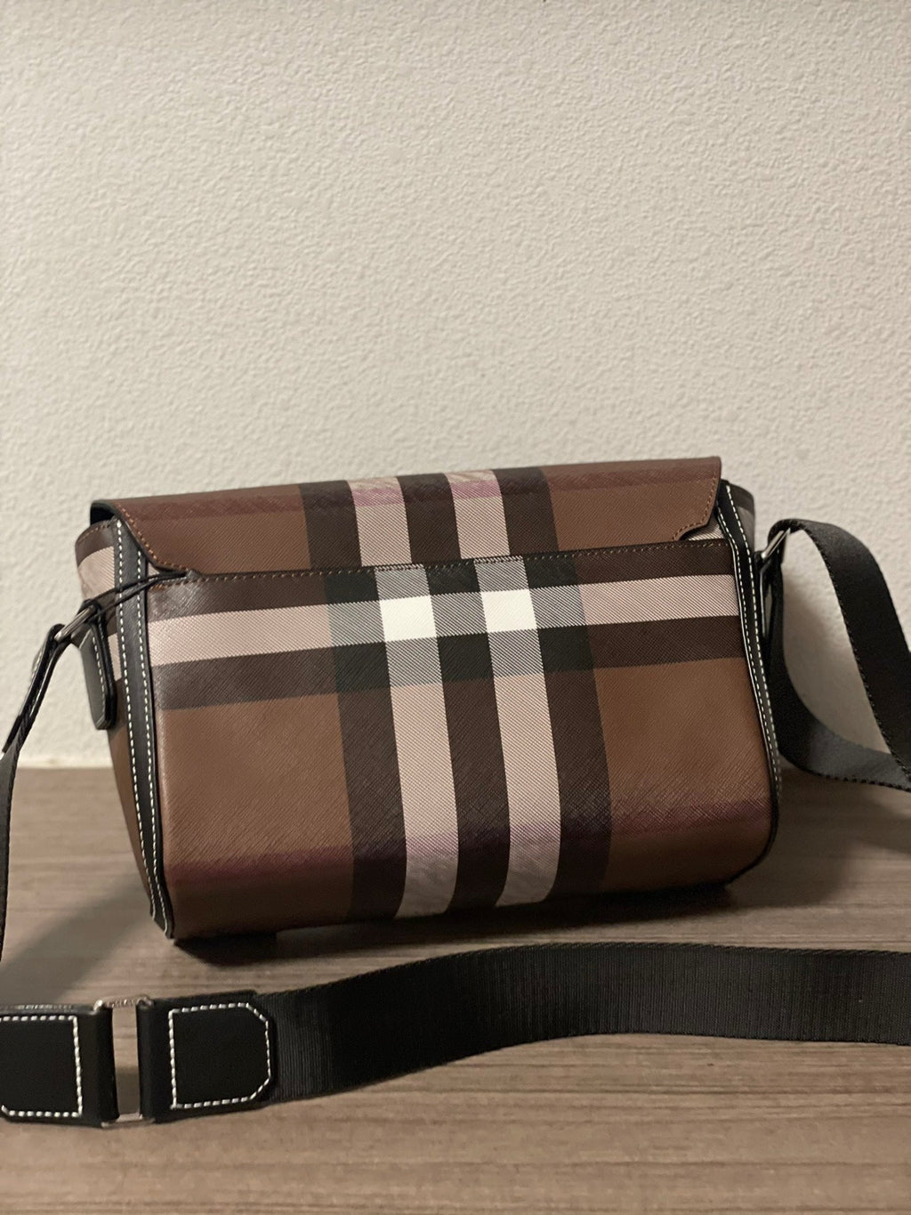 BURBERRY MESSENGER BIRCH CHECK BROWN BAG