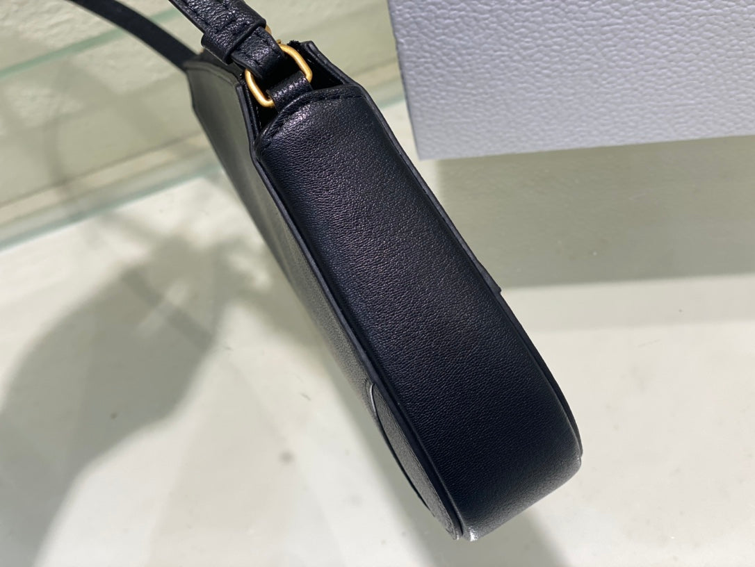 Christian Dior SADDLE SHOULDER POUCH BAG BLACK 20x15x4cm