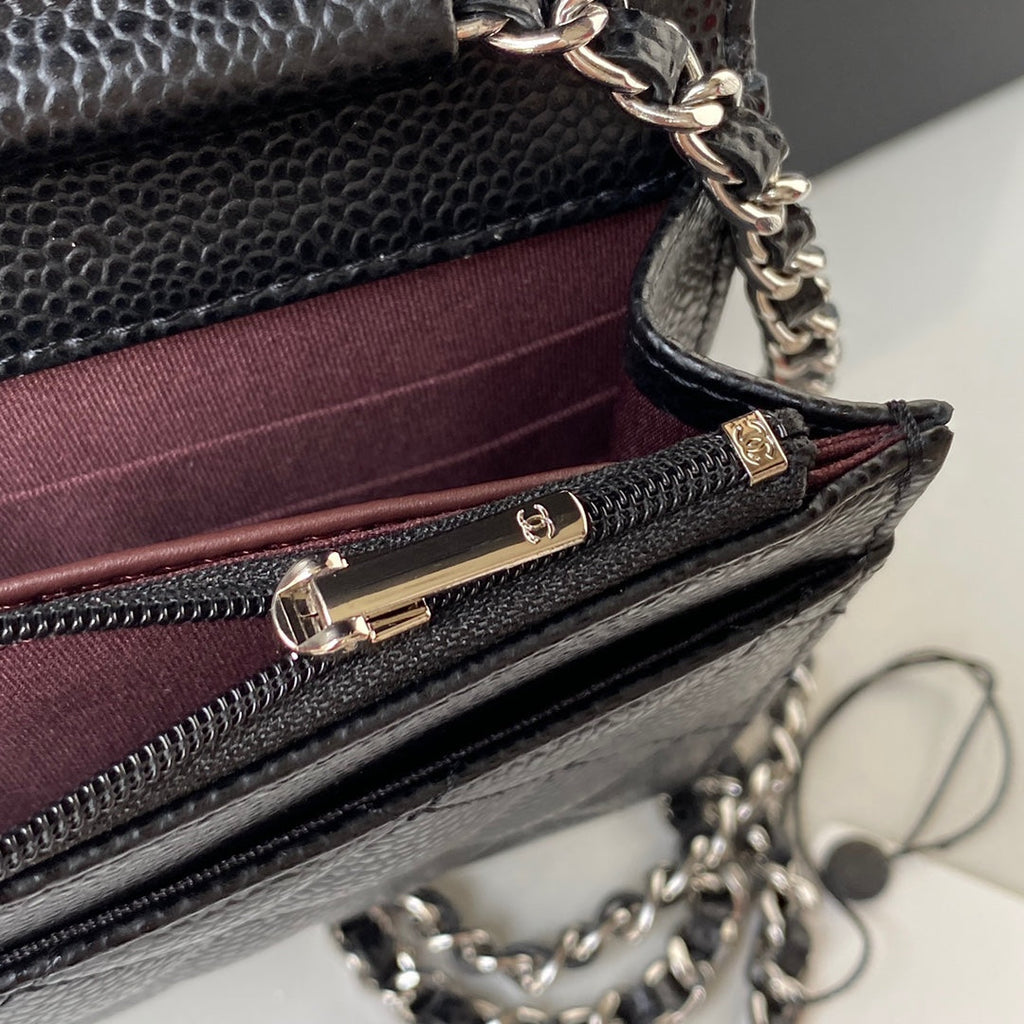 Chanel Woc caviar Silver hardware bag
