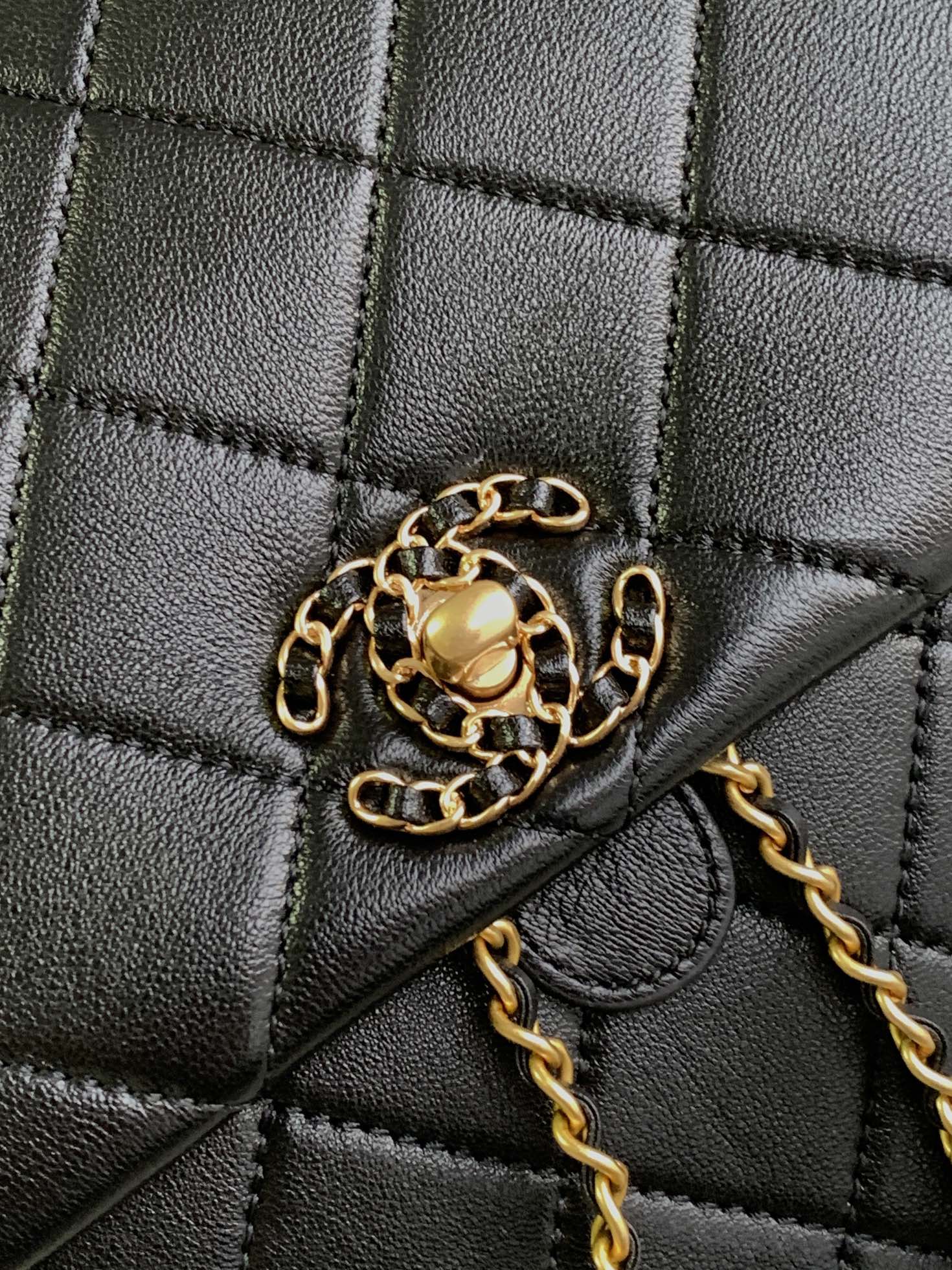 Chanel Duma Backpack Calfskin Gold CC Logo Medium Black Backpack
